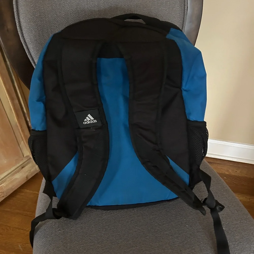 Adidas Gray and Blue Men's Backpack - Picture 3 of 5